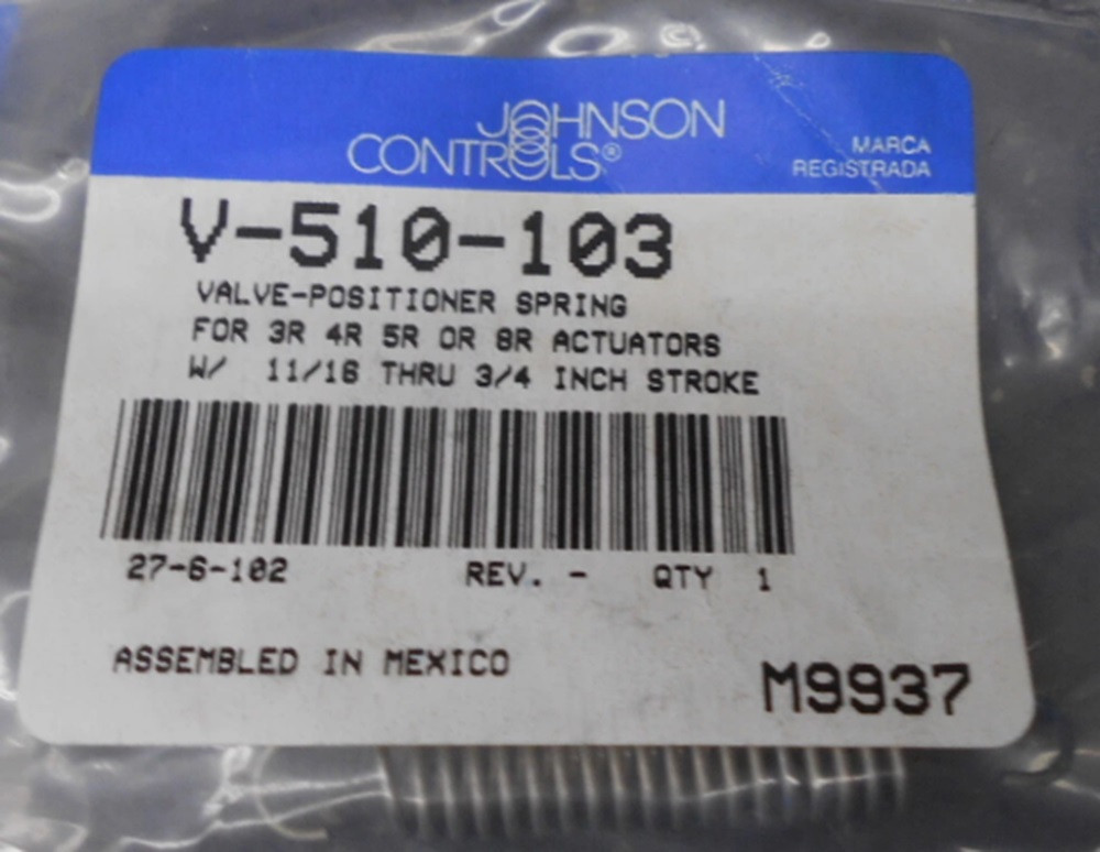 Johnson Controls V-510-103 Positioner Spring 11/16 - 3/4 in, NEW