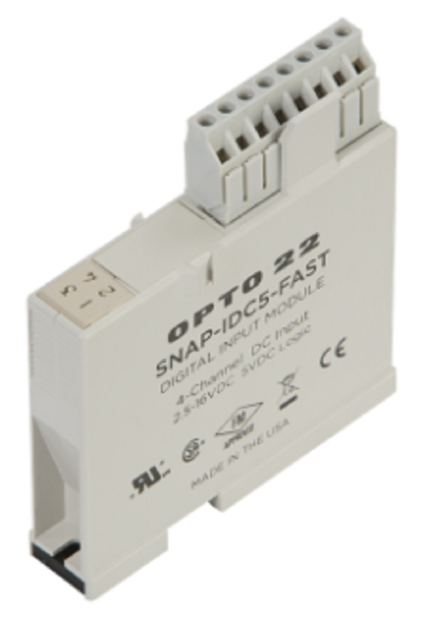 Opto 22 SNAP-IDC5-FAST SNAP 4-Ch Hi-Speed 2.5-16VDC Digital Discrete Input Mod, Refurbished