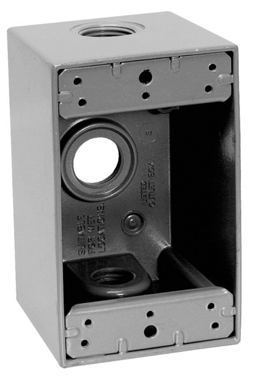 crouse-hinds eaton tp7078 weatherproof o, 24.0 cu in, Gray, Single Gang, NEW