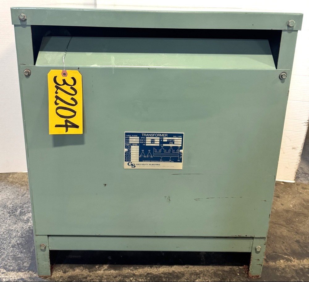 45 KVA 480 Primary, 240 Secondary, Hevi-Duty Transformer, 3 Phase