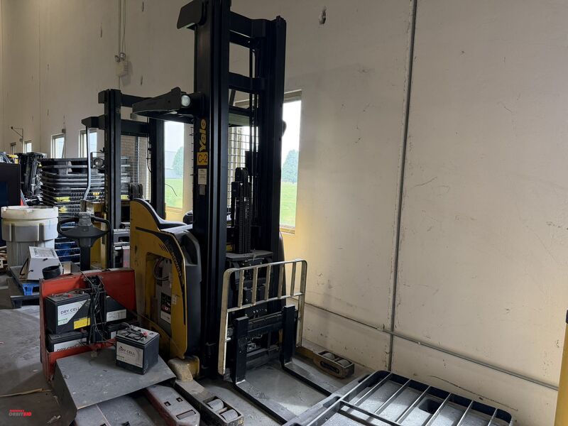 4,500 lb. Yale #NR045EANM36TE119, Electric Stand-Up Reach Truck, 228.6" lift height, 42" forks, side shift