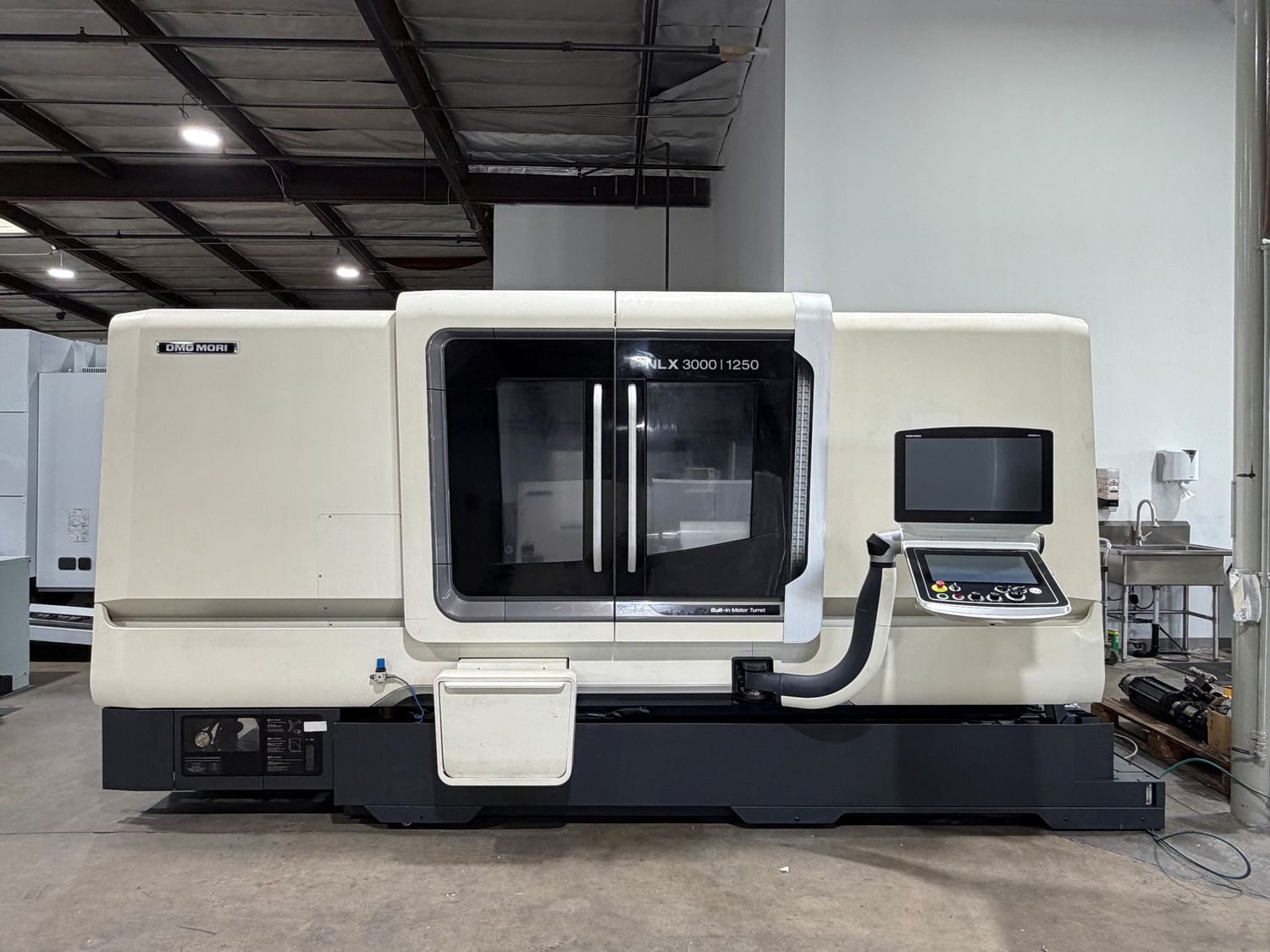 DMG, Mori #NLX-3000Y/1250, CNC lathe, 38.5" swing, 12" chuck, 4" bar, 16.5" dia., 49.6" lgth, A2-8, 12