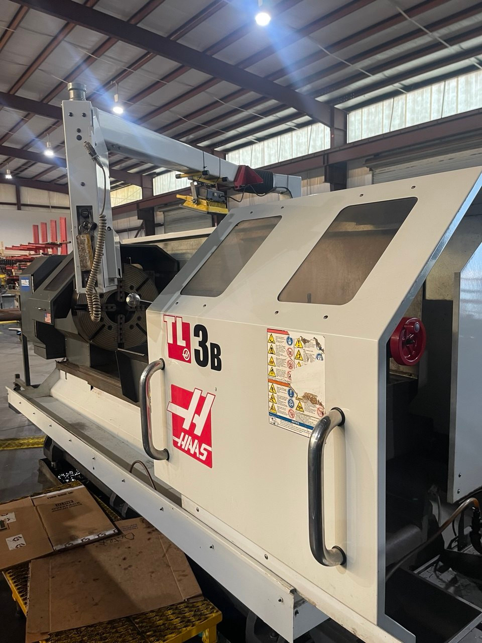 Haas #TL-3B, CNC lathe, 30" swing, 60" centers, 8.5" big bore, 25" chuck, 30 HP, 1825 feed hours, 2012