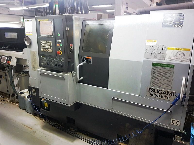 Tsugami #B038TE, 9-Axis CNC Swiss Type Turning Center, 1.5" max. bar, 9.84" max. machining length, 0.63" max.