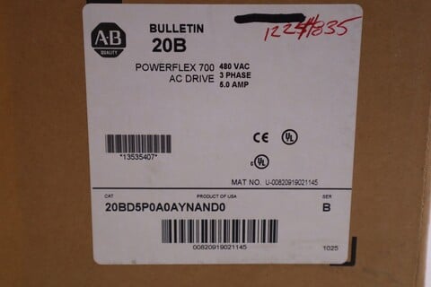 New allen bradley powerflex 700 20bd5p0a0aynand0 480v 3 hp #1858a