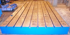 86" x 157" x 12", T-Slotted Floor Plate, leveling screws, new, #25274
