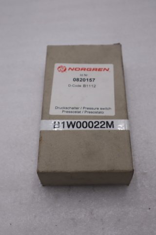 NEW OPEN BOX NORGREN 0820157 PRESSURE SWITCH 0.2 12 bar STOCK G104B