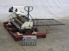 Topping feeder, sugar, granual feeder and mesh conveyor, 46" W x 8" L x 6" D trough with rotary deposit bottom