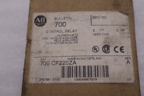 Allen-Bradley Bradley 700-cf220za ser. a 220vdc 20a, new open box, stk k3973cc