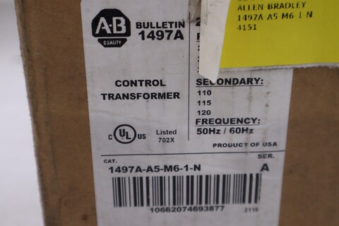 Allen bradley 1497a-a5-m6-1-n control circuit transformer stock 5200cc