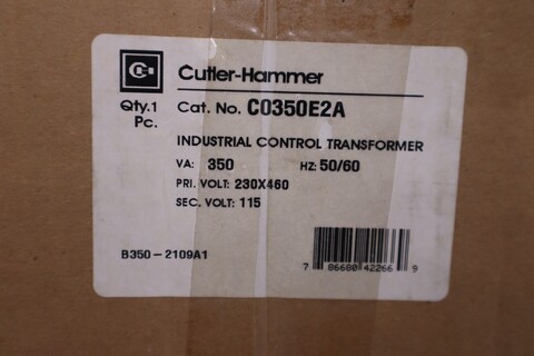 Cutler-hammer industrial control transformer 350va c0350e2a new stock 844b