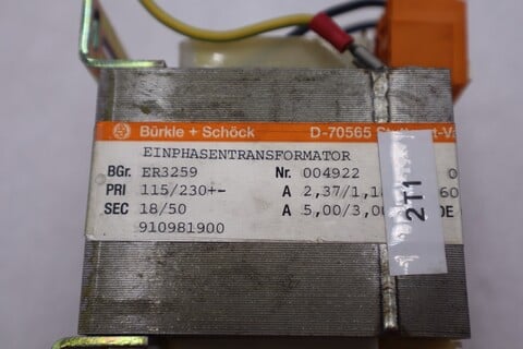 Burkle & schock d-70565 transformer type er3245 * used * stock 612-a