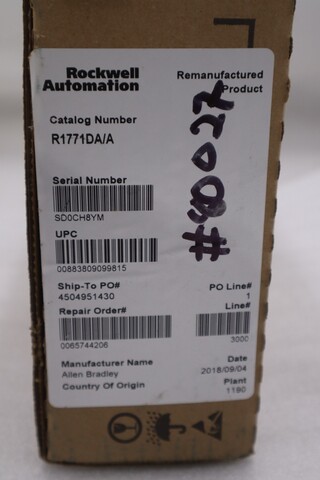 Allen-Bradley Bradley 1771-DA/A ASCII I/O Module - Rockwell Remanufacted - STOCK GF886