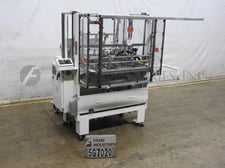 Adco #AFCX-30-7-EC, automatic, dual head top load tray former with hot melt glue sealer, 5-30 cycles per