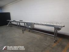 Image for 10" wide x 23.9' long, Keenline, Stainless Steel conveyor, neoprene belt, 32"-35" infeed/discharge range, 3/4 HP drive
