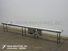 8" wide x 19.2' long, Keenline, Stainless Steel conveyor, neoprene belt, 35" infeed/discharge height, 1/2 HP