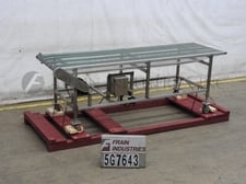 30" wide x 8.11' long, Stainless Steel wire belt conveyor, 35"-40" infeed/discharge height, variable speed 1