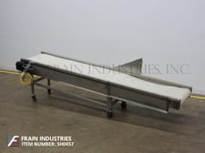 24" wide x 12.4' long, Stainless Steel table top conveyor, intralox style belt, 23" infeed, 42" discharge