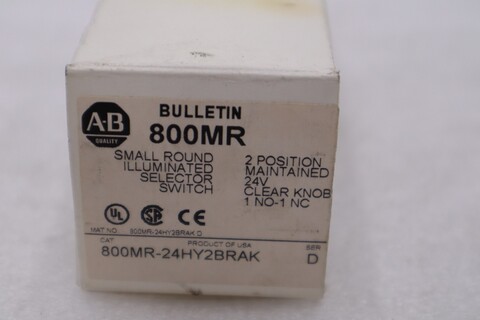 Allen Bradley 800MR-24HY2BRAK Ser D 2 Pos Illuminated Selector Switch STK H535A
