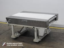 Hosokawa #FA800F, fanning conveyor, 70" long fanning belt powered by a 1 HP drive, vari-speed gear box