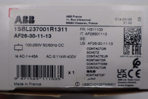 New asea brown boveri af26-30-11-13 contactor 3-p stock k-85c