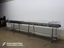 24" wide x 28.1' long, SSI Conveyors, Stainless Steel table top conveyor, Intralox style belt