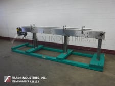 6" wide x 11.6' long, Stainless Steel, delrin table top conveyor, 35" infeed/discharge height, 1/2 HP 90v DC