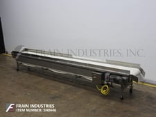 24" wide x 17.4' long, Stainless Steel table top conveyor, Intralox style belt, 29" infeed/discharge height