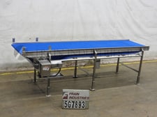 33" wide x 11' long, Stainless Steel table top conveyor, Intralox style belt, 39" infeed/discharge height, 1