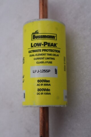 LOT OF 3 - Bussmann LPJ-125SP Low Peak Dual Element Time Delay Fuse - STK 4946A