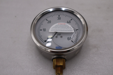 Wika 213.53 4" 60 PSI Range Gauge 1/4" NPT Lower Mount - NEW IN BOX - G1374