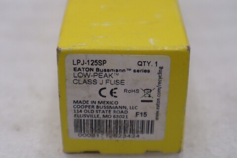 NIB - Bussmann - LPJ-125SP - Lpj Fuse, 125 A, Dual, Class J - STOCK 5813A