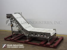 Image for Friesen, Stainless Steel inclined cleated conveyor, 32" W flat top Intralox style conveyor belt