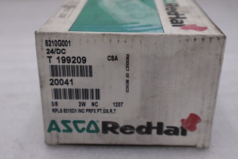 ASCO 8210G001 Red-Hat 3/8" 24VDC Brass Solenoid Valve - STOCK GF627