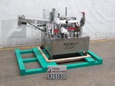 World Cup #2 up, 16 pocket, rotary cup denester, filler, heat sealer, lidder, 20-60 cups per minute