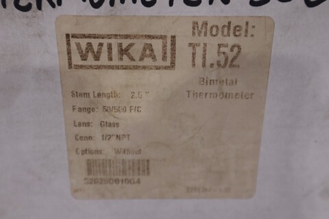 Wika ti.52 bimetal thermometer stem 2.5" range 50/500 f/c Connecticut 1/2" npt - gf263