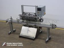 Liquid Packaging Solutions #LPS2000, 15 head, Stainless Steel, automatic, inline overflow filler