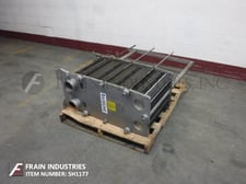 350 sq.ft., Alfa-Laval #M10, stainless steel plate and frame heat, 150/250 psi, 65 plates