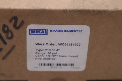 New Wika Type 213.53 4" Gauge 30psi 1/4" NPT LM 9699109 - STOCK GF599A