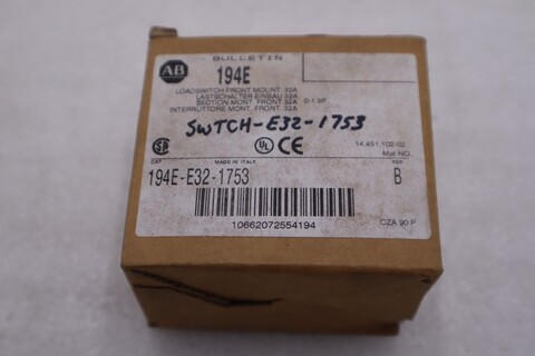 New open box ab 194e-e32-1753 allen bradley load switch stk gf61a