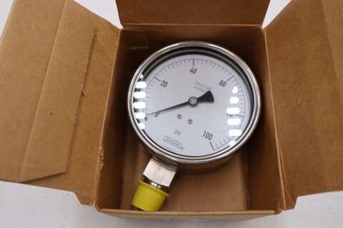 NEW Noshok 316 Stainless Steel Tube and Socket Pressure Gauge 0-100 PSI STOCK H457