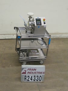Fitzpatrick #L1A, lab scale Stainless Steel reduction/hammermill, fixed/blunt/kife hammers, 4" inlet/outlet