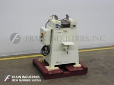 4" x 8" Ross #TRM, 3-roll mill w/volumes of product per hour, mounted on heavy duty base frame