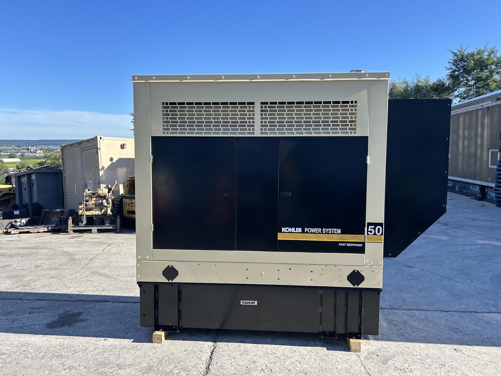 55 KW Kohler #50REOZJB, diesel generator set, 120/208 Volts, 3 phase, sound attenuated enclosure, 725 hours