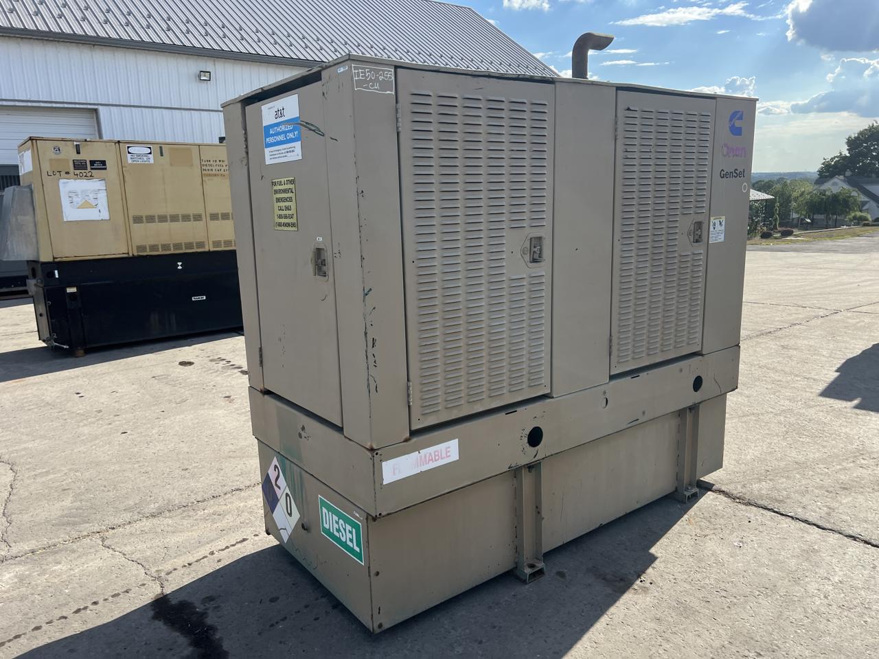 50 KW Cummins/Onan #50DGCA, diesel generator set, 120/240 Volts, 1/3 phase, 3.9L Cummins engine, enclosed