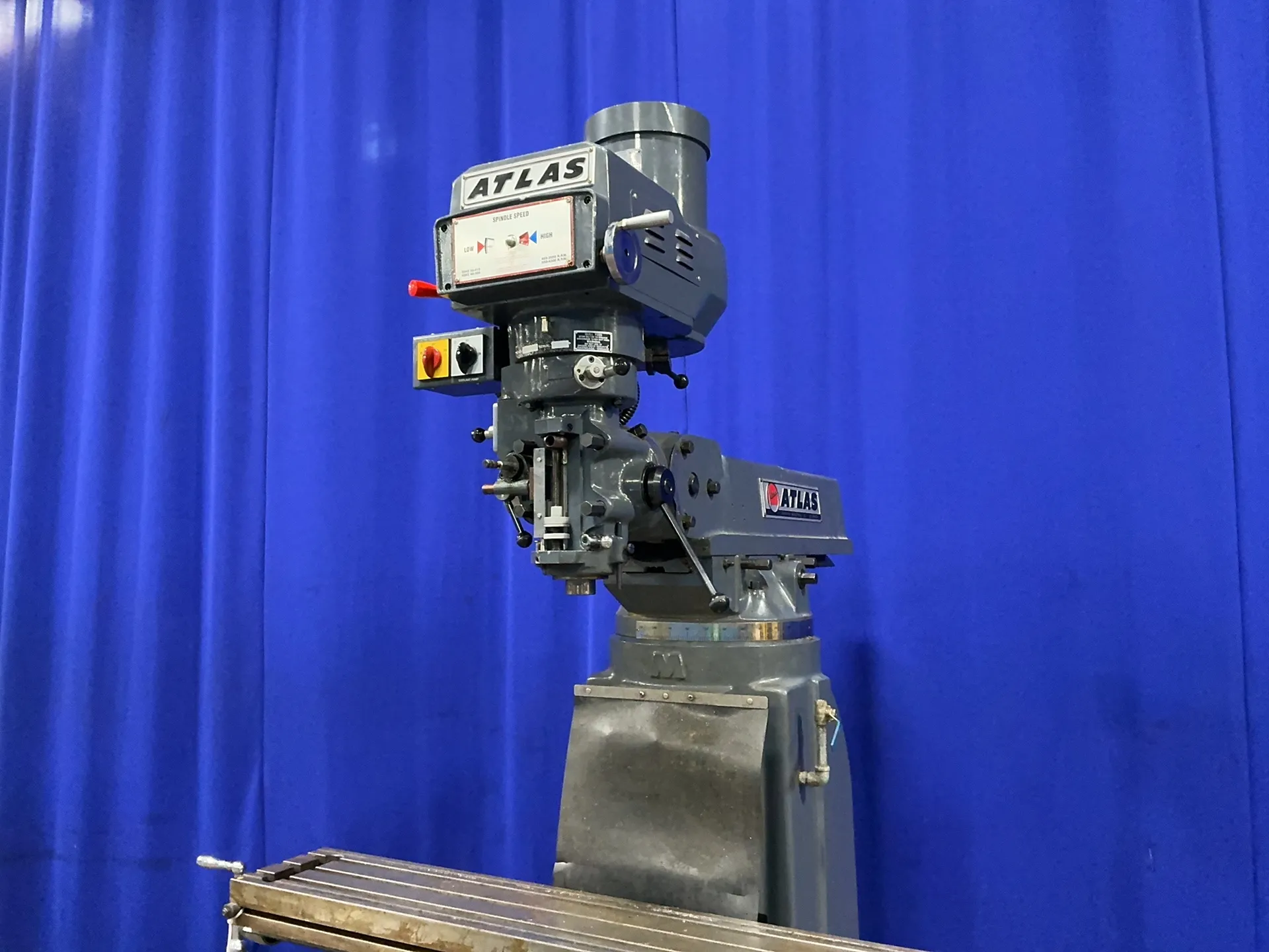 Atlas #2VS08, vertical mill, 9" x 49" table, 3 HP, 1730 RPM, 2006