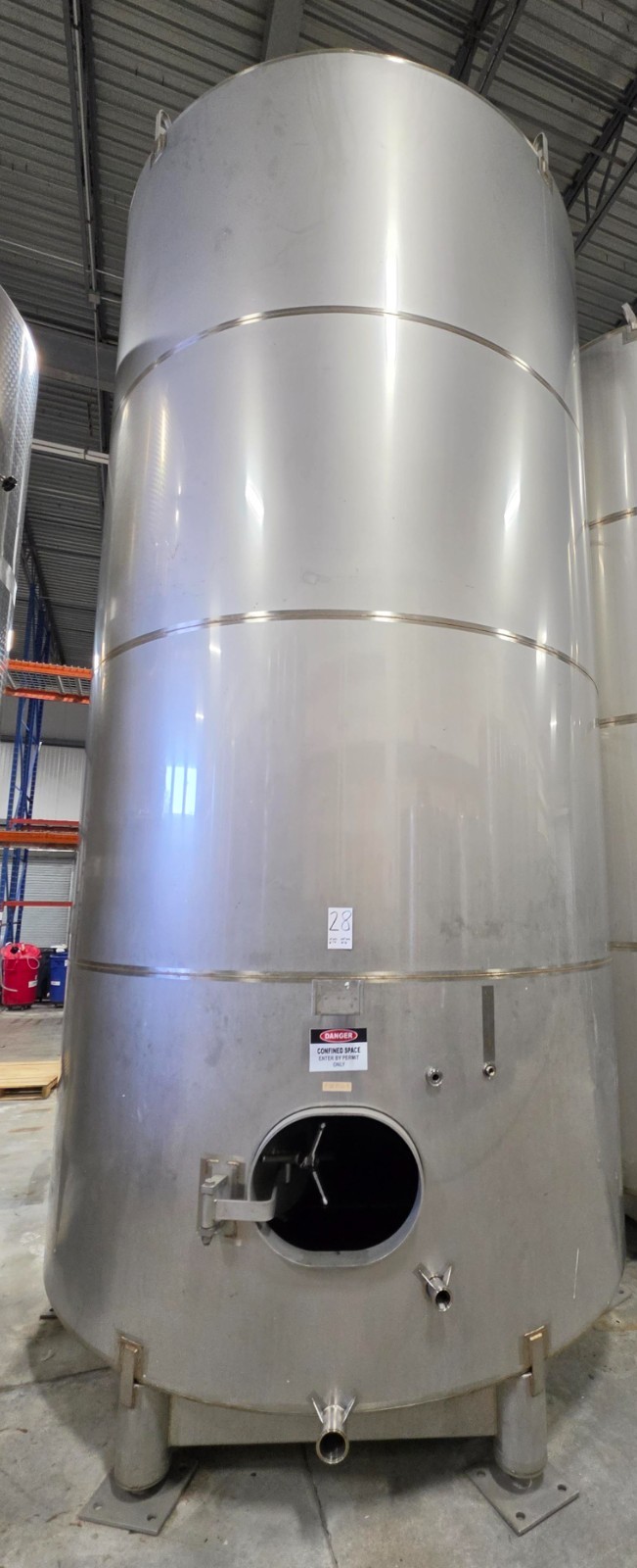 6600 gallon Santa Rosa Stainless Steel, fermenter tank, 304 2B Stainless Steel, vertical, 25,000 liter