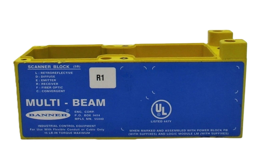 Banner SBR1 17628 MULTI-BEAM 3/4-Wire Scanner Block, Receiver, NEW