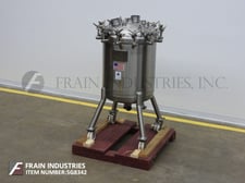 50 gallon Precision Stainless Tank Reactor, 200 liter, 316L Stainless Steel, 40/15 psi, 25" dia x 30"
