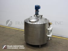 200 gallon Walker #PZ, 304 Stainless Steel 3-zone jacketed process tank, 46" x 36" straight wall, dome top